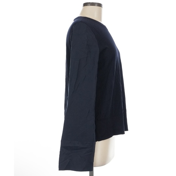 New Cos Black Cotton Knit Silk Flowy Sleeves Top Medium NWT - Picture 3 of 8